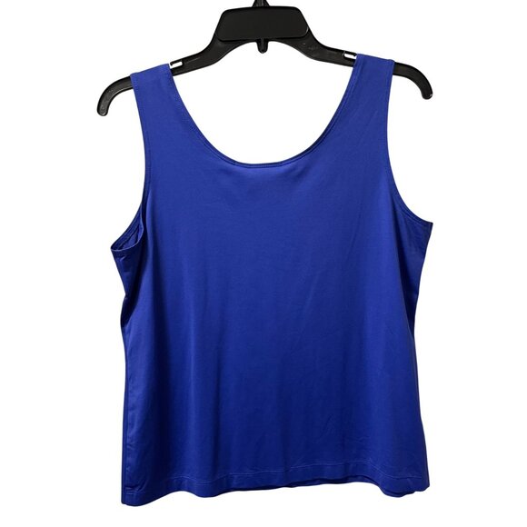 Chicos Blue Tank Top Size L Nylon Spandex Blend Sleeveless - Picture 7 of 12